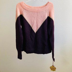 NWT Princess Vera Wang Junior's Colorblock Wool Sweater